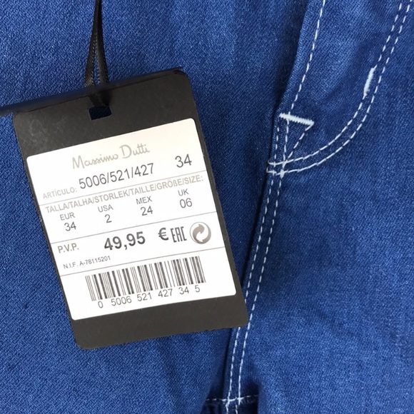 MASSIMO DUTTI |👖Blue High-Rise Stretchy Skinny Jeans - Picture 6 of 8